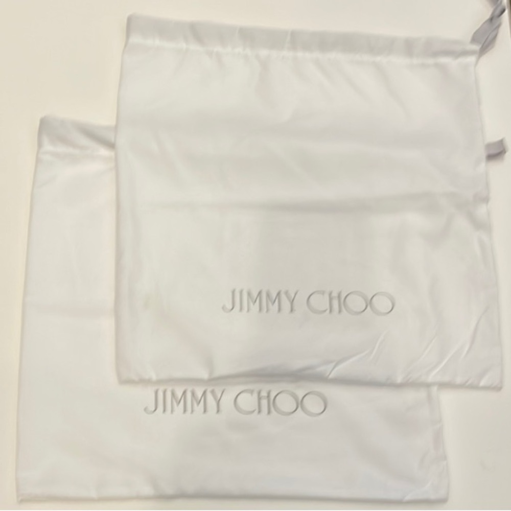 Jimmy Choo White Dust Bags 13.25”W x 14”H, Qty 2